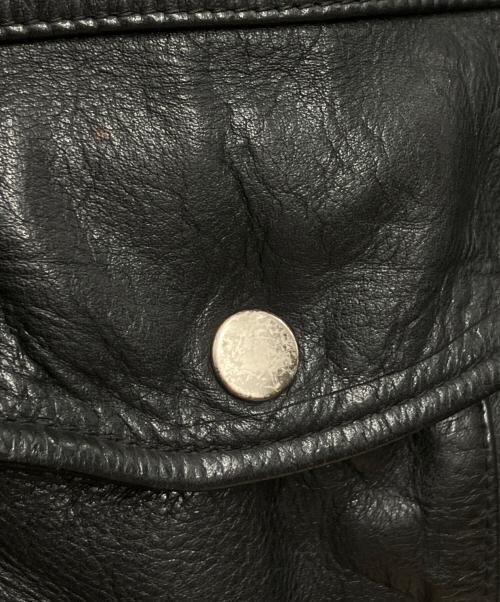 WINCH KIABI（ウィンチ キアビ）WINCH KIABI (ウィンチ キアビ) A-2 レザーフライトジャケット ブラック サイズ:不明の古着・服飾アイテム