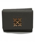 russetラシット）の古着「モノグラムプレート3つ折り財布」｜グレー