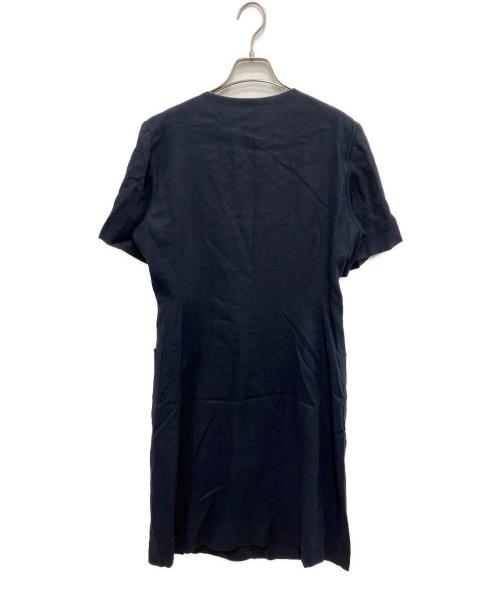 Yves Saint Laurent（イヴサンローラン）Yves Saint Laurent (イヴサンローラン) リネンシャツワンピース ネイビー サイズ:Mの古着・服飾アイテム