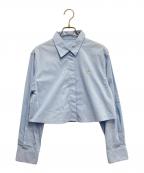 Rirandtureリランドチュール）の古着「ハートロゴ刺繍クロップドシャツ」｜ブルー