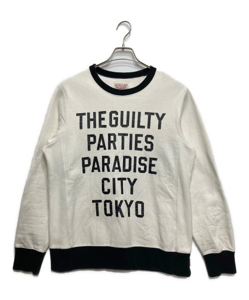 WACKO MARIA（ワコマリア）WACKO MARIA (ワコマリア) 5段プリントクルーネックスウェット ホワイト サイズ:Mの古着・服飾アイテム