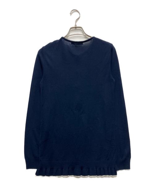 FOXEY NEWYORK（フォクシーニューヨーク）FOXEY NEWYORK (フォクシーニューヨーク) 丸首カーディガン ネイビー サイズ:38の古着・服飾アイテム