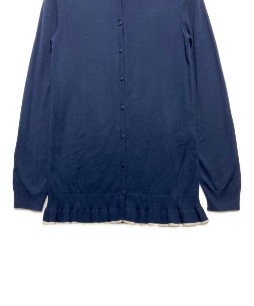 FOXEY NEWYORK（フォクシーニューヨーク）FOXEY NEWYORK (フォクシーニューヨーク) 丸首カーディガン ネイビー サイズ:38の古着・服飾アイテム