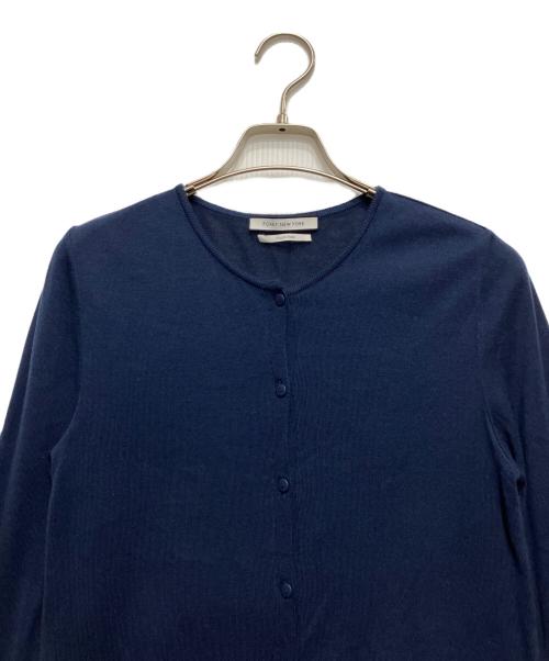 FOXEY NEWYORK（フォクシーニューヨーク）FOXEY NEWYORK (フォクシーニューヨーク) 丸首カーディガン ネイビー サイズ:38の古着・服飾アイテム