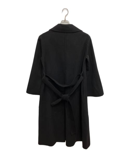 BARNEYS NEWYORK（バーニーズ・ニューヨーク）BARNEYS NEWYORK (バーニーズ・ニューヨーク) ベルテッドロングコート ブラック サイズ:36の古着・服飾アイテム