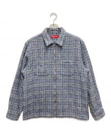 SUPREME（シュプリーム）の古着「Boucle Zip Up Shirt」｜ブルー