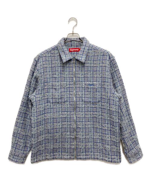 SUPREME（シュプリーム）SUPREME (シュプリーム) Boucle Zip Up Shirt ブルー サイズ:Lの古着・服飾アイテム