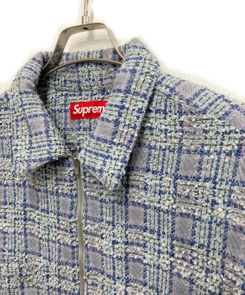 SUPREME（シュプリーム）SUPREME (シュプリーム) Boucle Zip Up Shirt ブルー サイズ:Lの古着・服飾アイテム