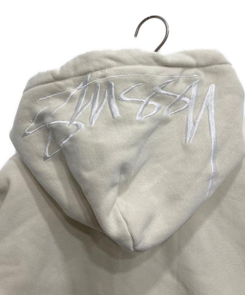 stussy（ステューシー）stussy (ステューシー) BACK APPLIQUE HOODIE アイボリー サイズ:Lの古着・服飾アイテム