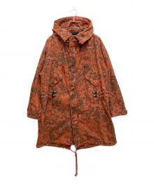 DIESEL（ディーゼル）の古着「カモフラ柄ロゴ刺繍モッズコート」｜オレンジ