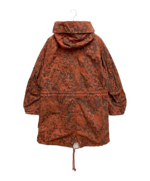DIESEL（ディーゼル）DIESEL (ディーゼル) カモフラ柄ロゴ刺繍モッズコート オレンジ サイズ:Sの古着・服飾アイテム
