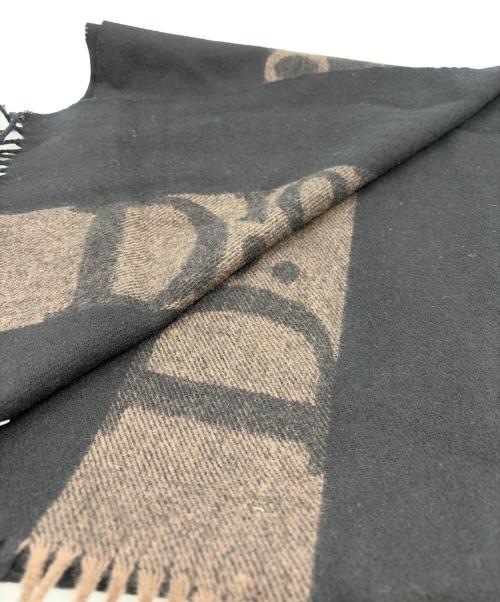 Christian Dior（クリスチャン ディオール）Christian Dior (クリスチャン ディオール) カシミヤ混マフラー ブラウン×ブラックの古着・服飾アイテム