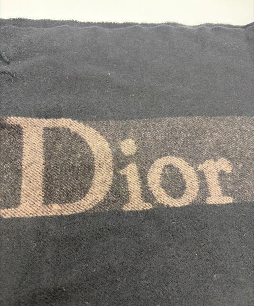 Christian Dior（クリスチャン ディオール）Christian Dior (クリスチャン ディオール) カシミヤ混マフラー ブラウン×ブラックの古着・服飾アイテム