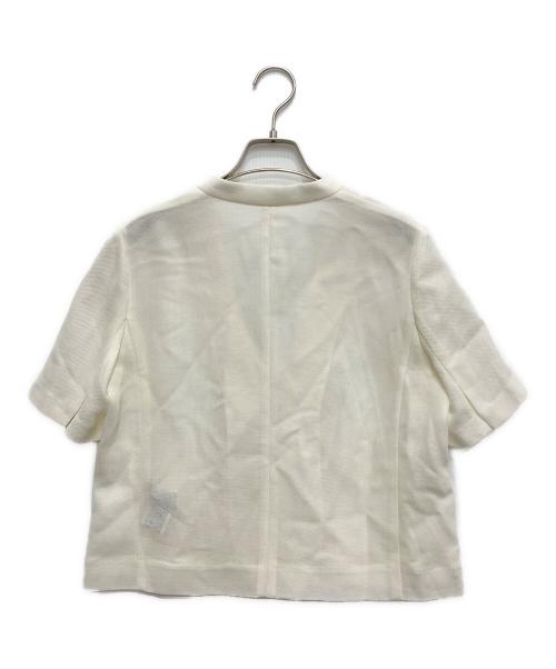 COHINA（コヒナ）COHINA (コヒナ) ハーフスリーブノーカラーメッシュジャケット アイボリー サイズ:FREEの古着・服飾アイテム