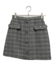 HER LIP TO（ハーリップトゥ）の古着「Charlotte Tweed Mini Skirt」｜グレー