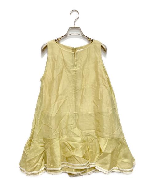HER LIP TO（ハーリップトゥ）HER LIP TO (ハーリップトゥ) Bicolor-Trim Flared Romper ベージュ サイズ:Mの古着・服飾アイテム