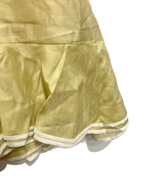 HER LIP TO（ハーリップトゥ）HER LIP TO (ハーリップトゥ) Bicolor-Trim Flared Romper ベージュ サイズ:Mの古着・服飾アイテム