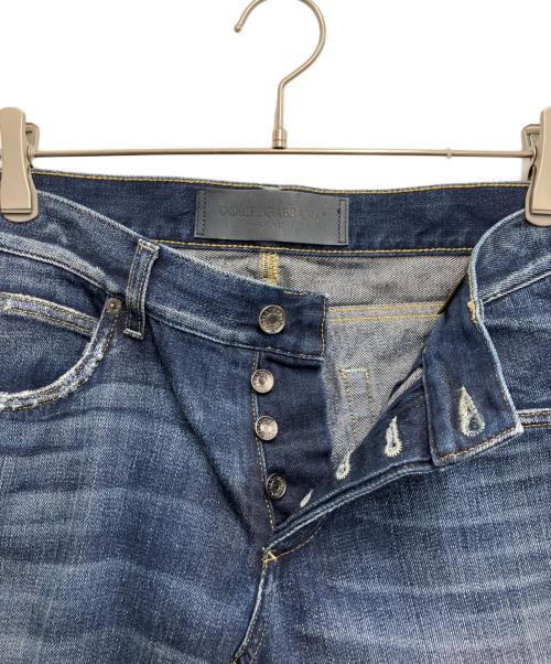 DOLCE & GABBANA（ドルチェ＆ガッバーナ）DOLCE & GABBANA (ドルチェ＆ガッバーナ) ダメージデニムパンツ インディゴ サイズ:48の古着・服飾アイテム