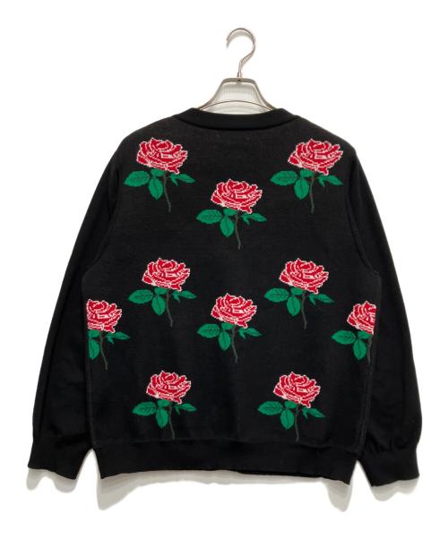 TTT MSW（ティー モダンストリートウェア）TTT MSW (ティー) Rose Jaquard Knit Cardigan ブラック サイズ:Lの古着・服飾アイテム