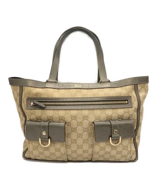 GUCCI（グッチ）GUCCI (グッチ) GGキャンバストートバッグ ベージュ×グレーの古着・服飾アイテム