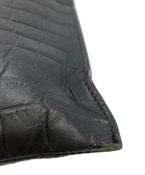 EMPORIO ARMANI（エンポリオ アルマーニ）EMPORIO ARMANI (エンポリオ アルマーニ) クロコ クラッチバッグ ブラックの古着・服飾アイテム