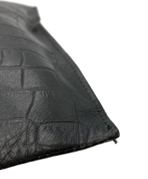 EMPORIO ARMANI（エンポリオ アルマーニ）EMPORIO ARMANI (エンポリオ アルマーニ) クロコ クラッチバッグ ブラックの古着・服飾アイテム