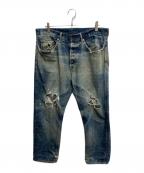 BAPE BY A BATHING APEベイプバイアベイシングエイプ）の古着「ペイントデニムパンツ」｜インディゴ