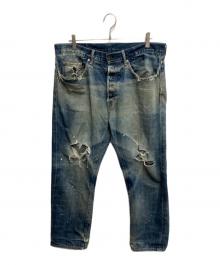 BAPE BY A BATHING APE（ベイプバイアベイシングエイプ）の古着「ペイントデニムパンツ」｜インディゴ