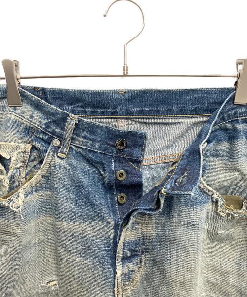 BAPE BY A BATHING APE（ベイプバイアベイシングエイプ）BAPE BY A BATHING APE (ベイプバイアベイシングエイプ) ペイントデニムパンツ インディゴ サイズ:Ｌの古着・服飾アイテム