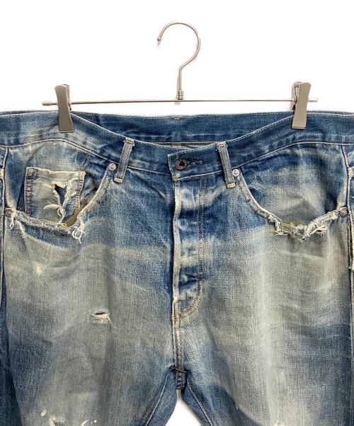 BAPE BY A BATHING APE（ベイプバイアベイシングエイプ）BAPE BY A BATHING APE (ベイプバイアベイシングエイプ) ペイントデニムパンツ インディゴ サイズ:Ｌの古着・服飾アイテム