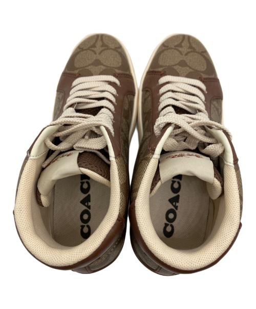 COACH（コーチ）COACH (コーチ) クリップ ハイ トップ スニーカー ブラウン サイズ:US5Bの古着・服飾アイテム