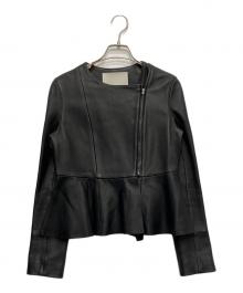ESTNATION（エストネーション）の古着「ラムレザー ノーカラージャケット」｜ブラック