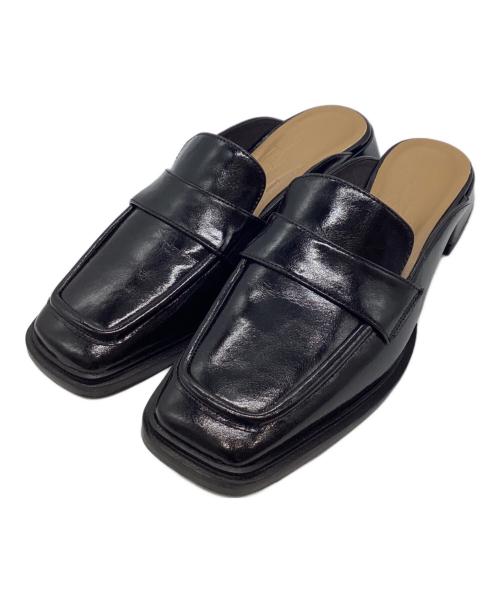 Le Talon（ル タロン）Le Talon (ル タロン) ワイドSQローファーミュール ブラック サイズ:Mの古着・服飾アイテム