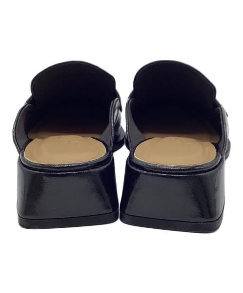 Le Talon（ル タロン）Le Talon (ル タロン) ワイドSQローファーミュール ブラック サイズ:Mの古着・服飾アイテム