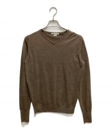 JOHN SMEDLEY（ジョンスメドレー）の古着「Vネックニット」｜ブラウン