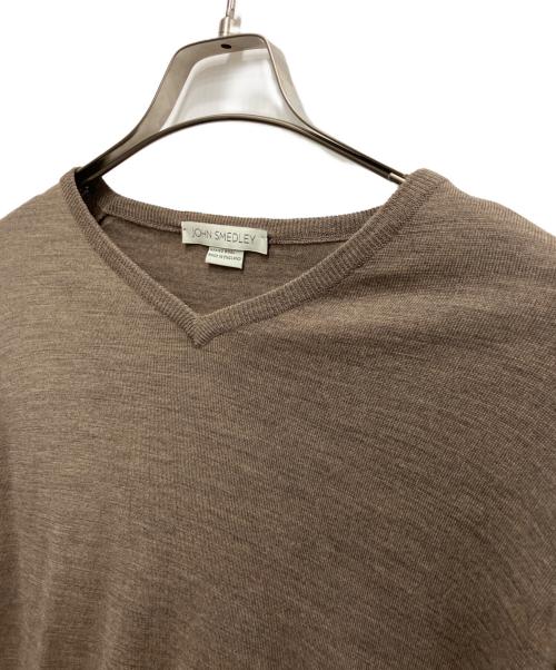 JOHN SMEDLEY（ジョンスメドレー）JOHN SMEDLEY (ジョンスメドレー) Vネックニット ブラウン サイズ:Sの古着・服飾アイテム