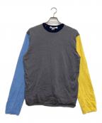 COMME des GARCONS SHIRTコムデギャルソンシャツ）の古着「クレイジーパターンニット」｜ネイビー×グレー