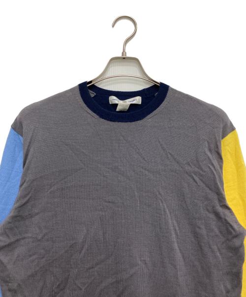 COMME des GARCONS SHIRT（コムデギャルソンシャツ）COMME des GARCONS SHIRT (コムデギャルソンシャツ) クレイジーパターンニット ネイビー×グレー サイズ:Lの古着・服飾アイテム
