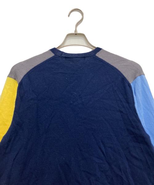 COMME des GARCONS SHIRT（コムデギャルソンシャツ）COMME des GARCONS SHIRT (コムデギャルソンシャツ) クレイジーパターンニット ネイビー×グレー サイズ:Lの古着・服飾アイテム