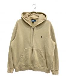 POLO RALPH LAUREN（ポロ・ラルフローレン）の古着「ポニー刺繍ジップアップパーカー」｜ベージュ