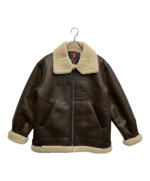 ALPHA（アルファ）ALPHA (アルファ) フェイクムートン B-3 ジャケット ブラウン サイズ:Lの古着・服飾アイテム