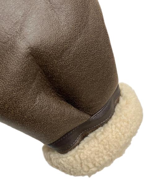 ALPHA（アルファ）ALPHA (アルファ) フェイクムートン B-3 ジャケット ブラウン サイズ:Lの古着・服飾アイテム