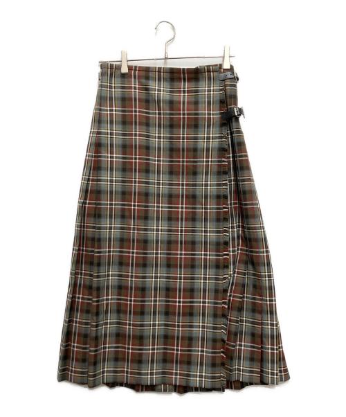 GLEN FYNE（グレンファイン）GLEN FYNE (グレンファイン) チェック巻きスカート ブラウン×グリーン サイズ:不明の古着・服飾アイテム