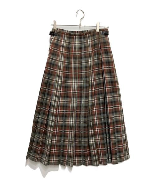 GLEN FYNE（グレンファイン）GLEN FYNE (グレンファイン) チェック巻きスカート ブラウン×グリーン サイズ:不明の古着・服飾アイテム