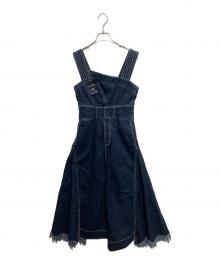 UN3D.（アンスリード）の古着「アシンメトリーデニムドレス デニム サロペットスカート」｜インディゴ