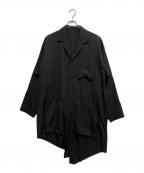 sulvamサルバム）の古着「アシンメトリーオーバーサイズシャツ」｜ブラック