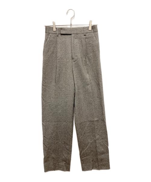 journal standard L'essage（ジャーナルスタンダード レサージュ）journal standard L'essage (ジャーナルスタンダード レサージュ) ヘリンボン/ツイル タックパンツ グレー サイズ:36の古着・服飾アイテム