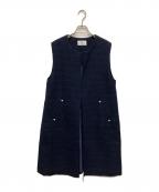 Vinヴィン）の古着「ツイードロングジレ」｜ネイビー