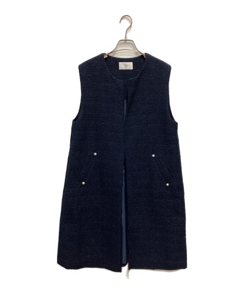 Vin（ヴィン）Vin (ヴィン) ツイードロングジレ ネイビー サイズ:9 未使用品の古着・服飾アイテム