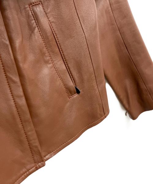 UNTITLED（アンタイトル）UNTITLED (アンタイトル) レザージップブルゾン ブラウン サイズ:2の古着・服飾アイテム